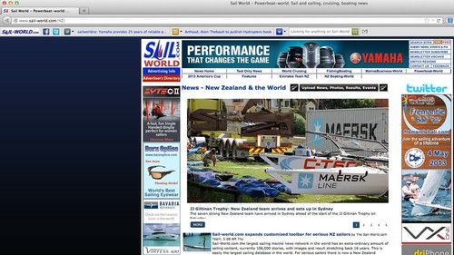 The Sail-World toolbar fits easily into your web browser, giving a new window on the sailing world © SW
